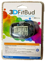 3D FitBud Simple Step Counter Pedometer Model A420S With Lanyard - Black... - $15.83