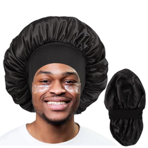 Bonnet for Men,Hair Bonnet for Sleeping,Double Layer Satin Bonnets for Black Wom - £11.82 GBP