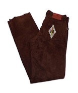 Donald Pliner Soft Suede Southwest Embroidered Pants Aztec sz 28 Made in Italy - $69.25