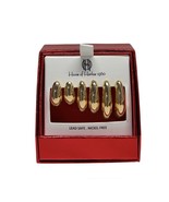 House Of Harlow 1960 3 Pair Gold Tear Drop Semi Hoop Earrings New in Box