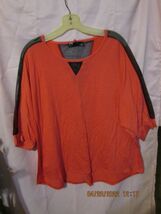 Red and Black Mesh Knit Shirt Top Stretch used size about L - $8.50