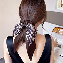 Elegant Brown Fabric Large Butterfly Bow Hair Tie Scrunchie - £3.52 GBP