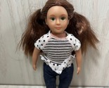 Battat Lori Our Generation mini 6.5” doll green eyes Lana&#39;s outfit shirt... - $10.39