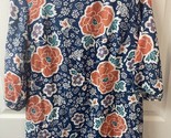 Old Navy Womens Size M Blue Knit Floral Mini Dress Sheath 3/4 Sleeve Lined - $12.78