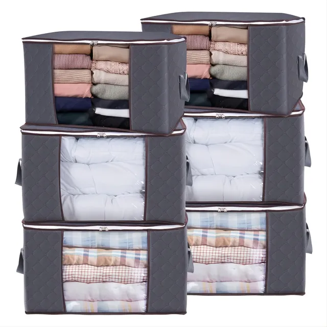 6Pcs Large Capacity Clothes Storage Bag Organizer With Reinforced  Handle  - $32.59
