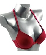 Victorias Secret PINK Bra Size 34B Red Everywhere Push Up Front Clasp - $23.76