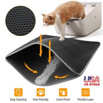 Cat Litter Mat Double Layer Pad Pet Kitten Trapper Dirt Catcher Waterproof - £38.03 GBP