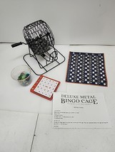 Deluxe Metal Bingo Cage Game Set Cards, Balls, Markers, Family 100% Complete - £9.48 GBP