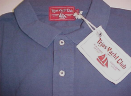 Tejas Yacht Club 100% Pima Cotton Yachtsman Navy Blue Men&#39;s Polo Shirt 2XL New - £7.75 GBP