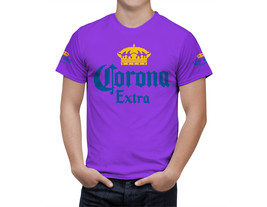 Corona Extra Beer Violet T-Shirt, High Quality, Gift Beer Shirt - £25.05 GBP