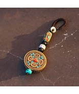 Tibetan Buddhist Vajra Protection Keychain Zipper Charm, Buddhism Om Lan... - $13.00