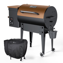 456 Sq. in Wood Pellet Smoker &amp; Grill BBQ w Auto Temperature Controls Outdoor - £376.15 GBP