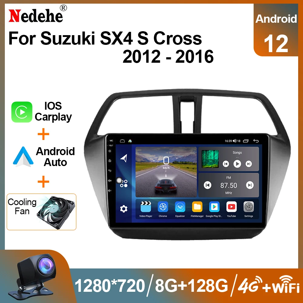 Car Radio Android 12 Multimedia Video Player For Suzuki SX4 2 S-Cross 2012 - - £110.95 GBP+