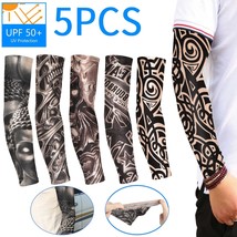 5Pcs Men Women Fake Temporary Arm Tattoo Sleeves Sport Cool Sun Protecti... - $15.99