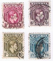 Stamps Nigeria George VI Definitives x 4 1938 - $0.68