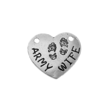 Army Charm Army Pendant Quote Charm Army Wife Charm Antiqued Silver Word Charm - £3.28 GBP