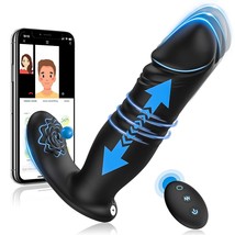 Thrusting Anal Vibrator Sex Toys Prostate Massager, App &amp; Remote Control Anal Pl - £32.76 GBP