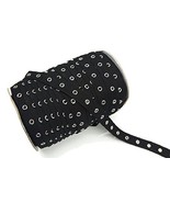 1 yard  BLACK cotton twill grommet flat cord trim.3/4&#39;&#39;w - €1,96 EUR