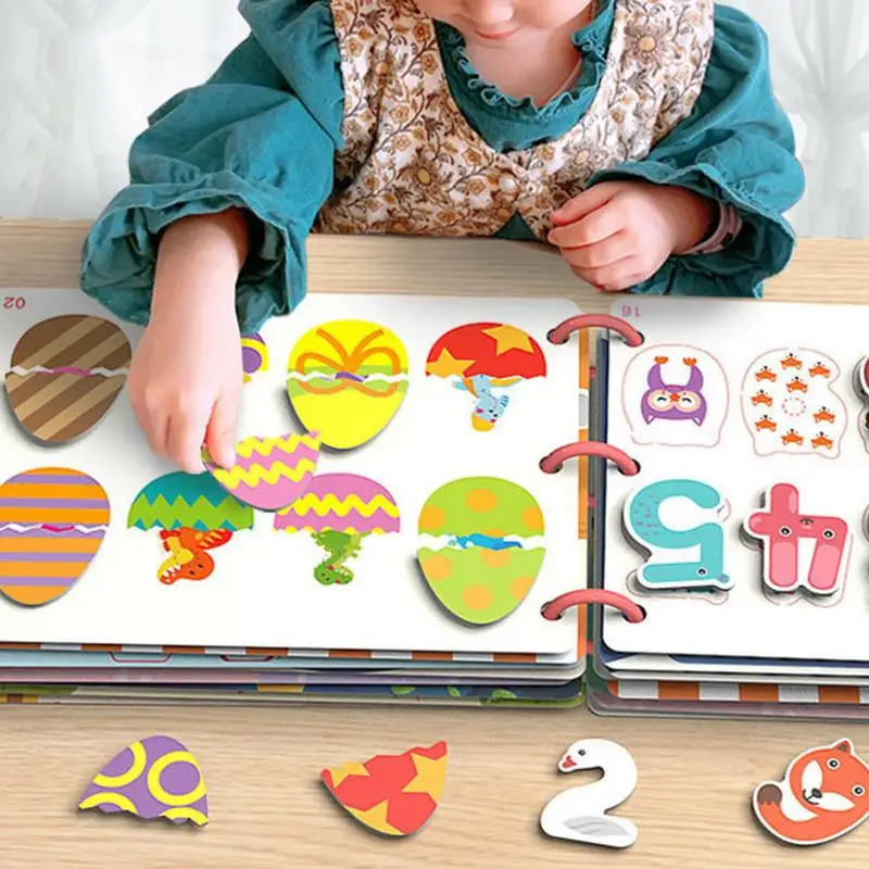 Montessori Baby Quiet Books Toys Early Education Hook&amp;Loop Sticker Sensory Game - £18.56 GBP+
