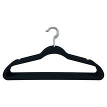 10 Super Slim Velvet Huggable Hangers In Black - £13.61 GBP