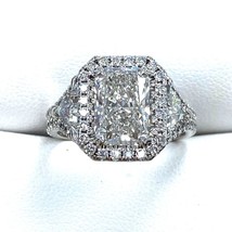 Igi 2.56 CT Radiant Coupe Labo Grown Anneau Fiançailles Diamant 14k Or 4.42 - £3,165.18 GBP