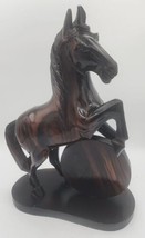 Vintage Hand Carved Rearing Wooden Stallion Horse Sculpture 15.5&quot; tall J... - £78.68 GBP