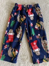 Carters Boys Blue Santa Stocking Presents Sloth Christmas Fleece Pajama ... - $8.92 CAD