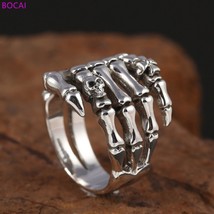 Sterling silver charm rings for men 2021 new fashion retro skull shaped claw ghost pure thumb200