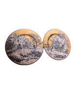 Set Of 2 American Atelier 8” Porcelain Salad Plate English Toile 5076 vt... - $27.54 CAD