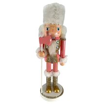 Pink and Gold Soldier with Axe Wood Nutcracker Christmas Decoration 10 Inch - $27.70