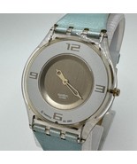 Vintage Swatch Quartz Watch Flatteus SFK121 Men Clear Skin ~For Parts Re... - $32.29