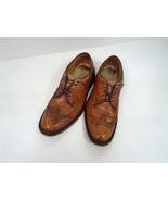 vintage brown leather long wing tip oxford shoes size 9 A/C - €30,09 EUR