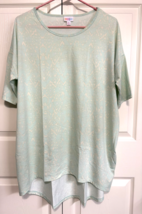 Lularoe Irma M Light Green with Tribal Signs Short Sleeve Tunic Top NWT - $14.85