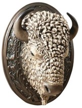 Wall Mount Buffalo Head Sacred White American West Hand Painted OK Casting - $1,429.00