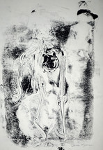 Abstract Charcoal Drawing Art by Joni Heyman ~ Rubbing  ~ Total Abstraction - £20.65 GBP
