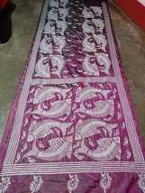 Purple kantha stitch saree on blended Bangalore silk for women fashion - £80.37 GBP