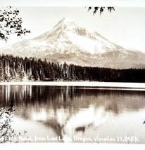 RPPC Mount Hood From Lost Lake Oregon 1920s Sawyer Pacific Northwest PCBG6F - $19.99
