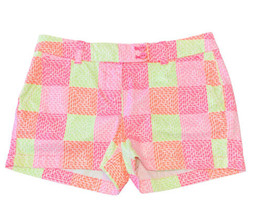 Vineyard Vines Shorts Sz 2 Women&#39;s Pink Green Whale Print  Patch Stretch Fabric - £18.98 GBP