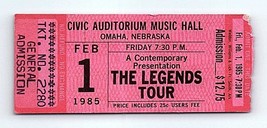 Grand Funk Railroad Mountain Concierto Ticket Stub Febrero 1 1985 Omaha Nebraska - $39.55