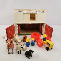 Fisher Price 915 Play Family Farm 1967 Barn w/ Little People Tractor Animals ++ - $38.69
