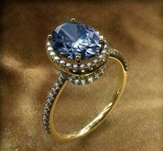 Anello nuziale di fidanzamento con tanzanite blu a taglio ovale da 3 carati... - £87.99 GBP