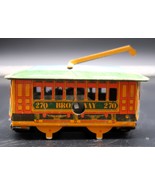 Vtg 270 Broadway Tin Tram Trolly Train Wind-up Toy Decoration - $550.13 MXN