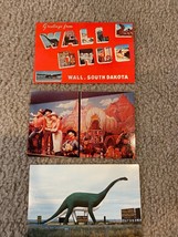 1960/70 BRONTOSAURUS Dinosaur Wall Drug, South Dakota, Vintage postcard lot of 3 - £11.28 GBP