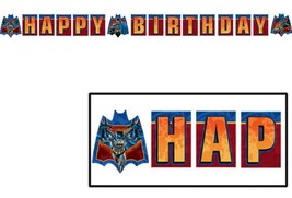 Batman Heroes and Villains Happy Birthday Plastic Banner 1 Count Party Supplies - $2.95