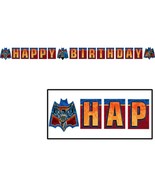 Batman Heroes and Villains Happy Birthday Plastic Banner 1 Count Party S... - $55.11 MXN