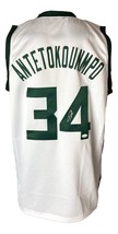 Giannis Antetokounmpo Milwaukee Firmado Blanco Camiseta de Baloncesto JSA - £233.32 GBP