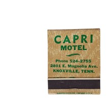 Vintage Matchbook Capri Motel Knoxville Tennessee Full Unstruck Advertising - $252.67 MXN