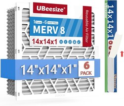 Ubeesize 14X14X1 Air Filter(6-Pack),Upgrade, Actual Size: 13.54X13.54X0.... - $30.92