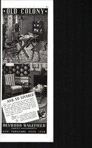 Vintage 1939 Heywood Wakefield Old Colony Furniture Magazine Print Ad 4 X 12&quot; a7 - £19.24 GBP