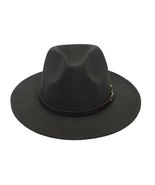 Black Fedora Wide Brim Panama Cowboy Hat UNISEX - £32.83 GBP